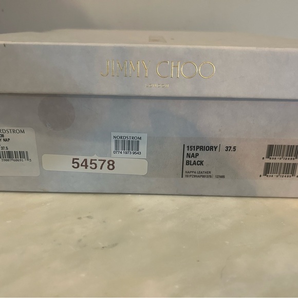 Jimmy Choo Priory Black Wedge Sandals|sz 37.5 - Picture 7 of 8